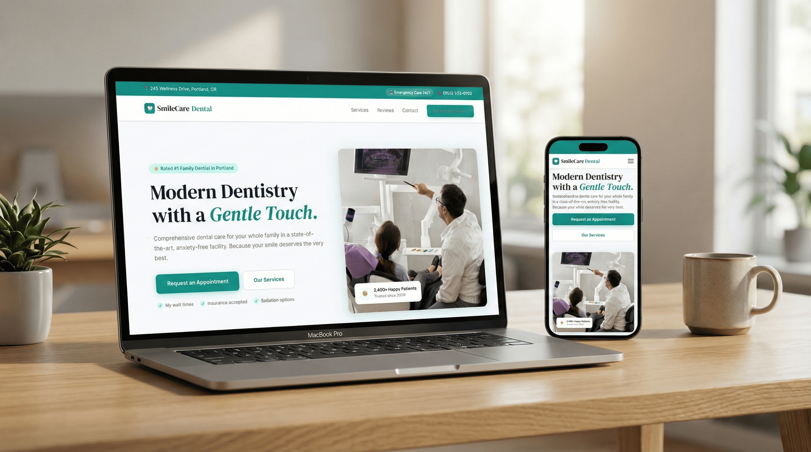 Dental clinic and medical booking website design for Smile Care