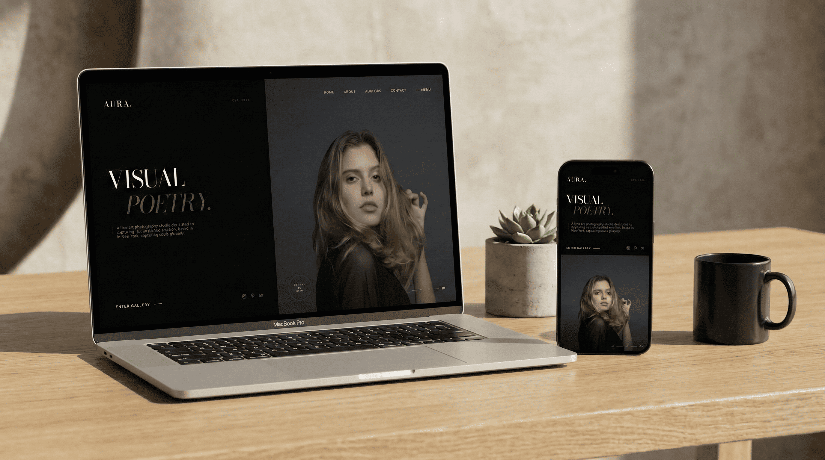 Immersive photography portfolio website design for Aura Studio by Lucky Sen